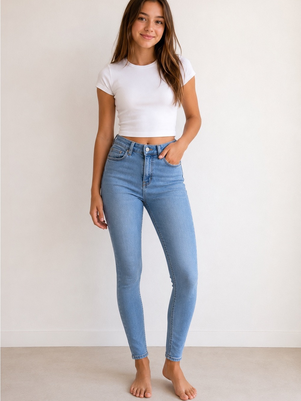 H&M Light Blue High-Rise Skinny Jeans - Women / Jeggings / Teen Tween Ladies